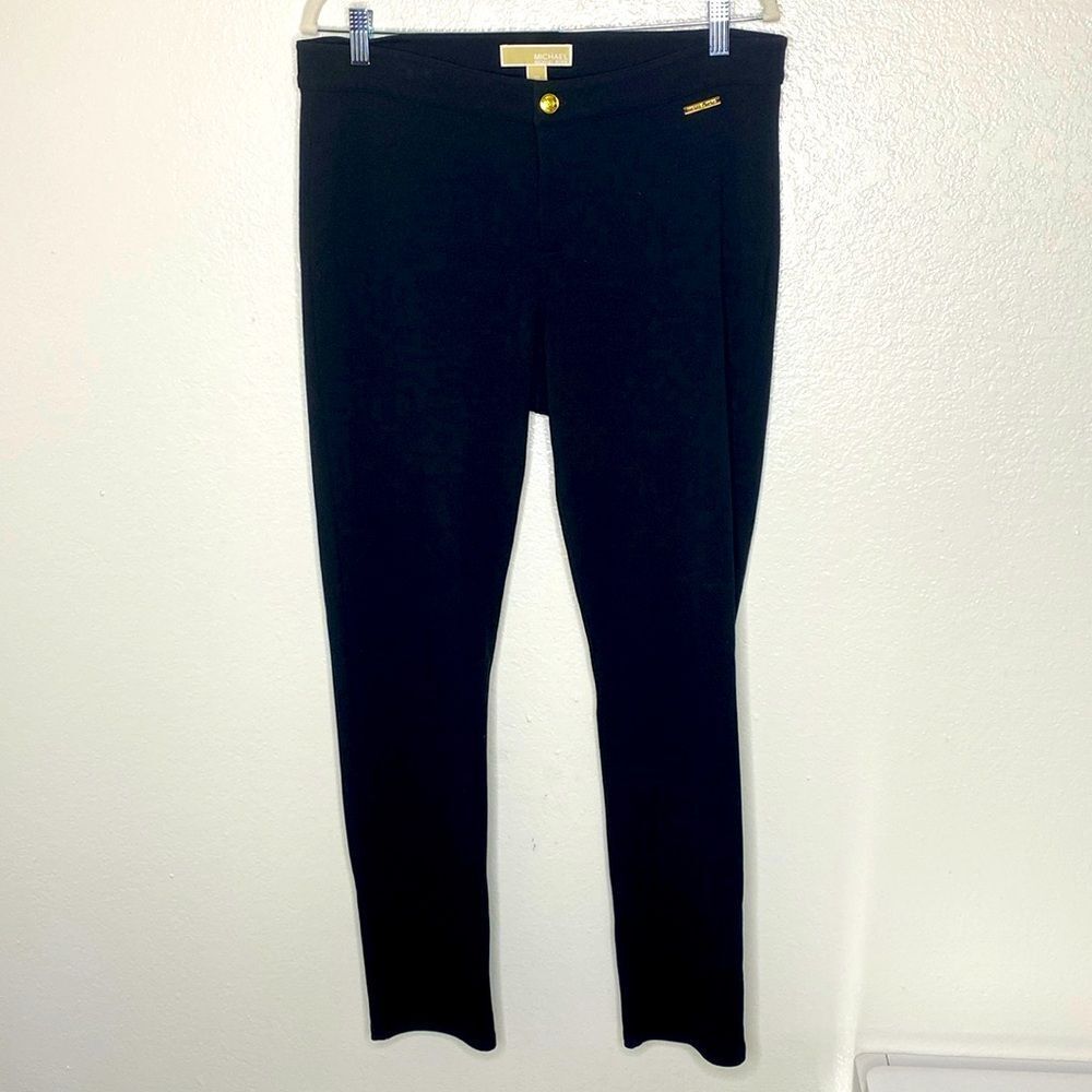 Michael Kors Black Dress Slacks W Gold Detail 10